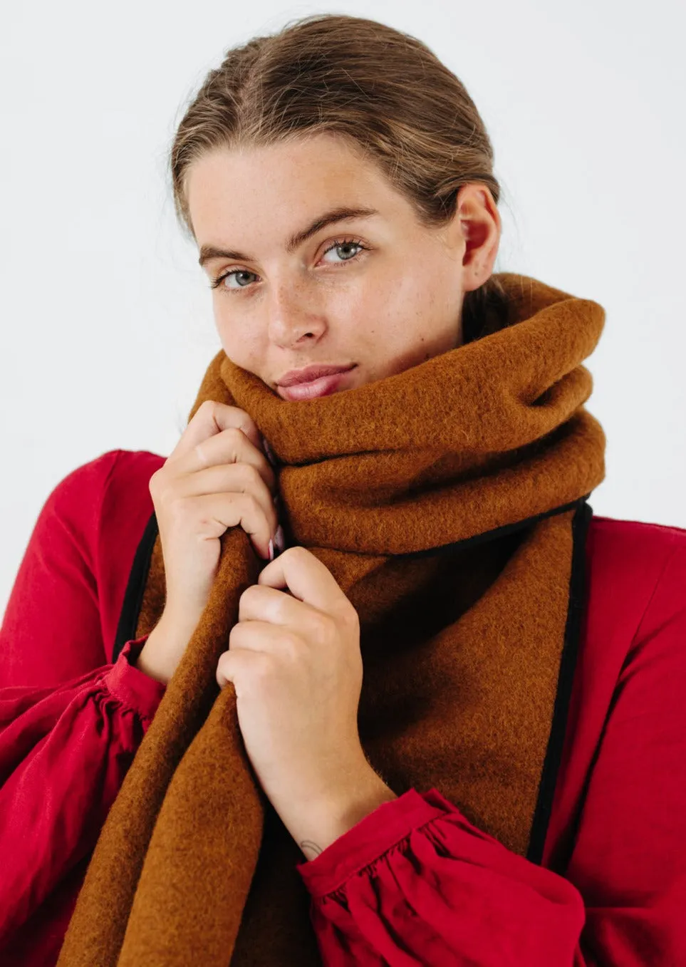 Wrap Scarf, Wool, Warm Brown sold by Son de Flor product image thumbnail 2