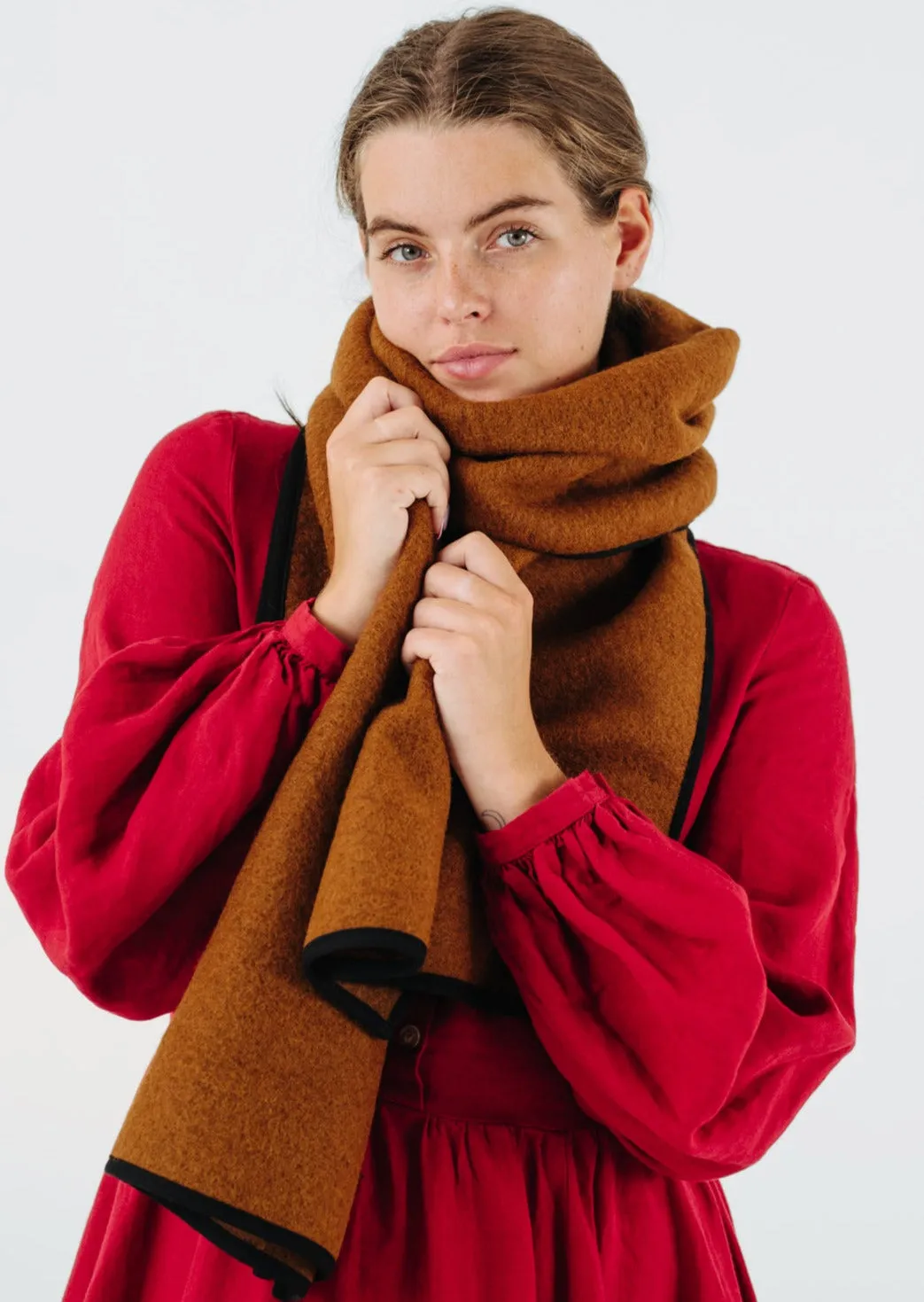 Wrap Scarf, Wool, Warm Brown sold by Son de Flor