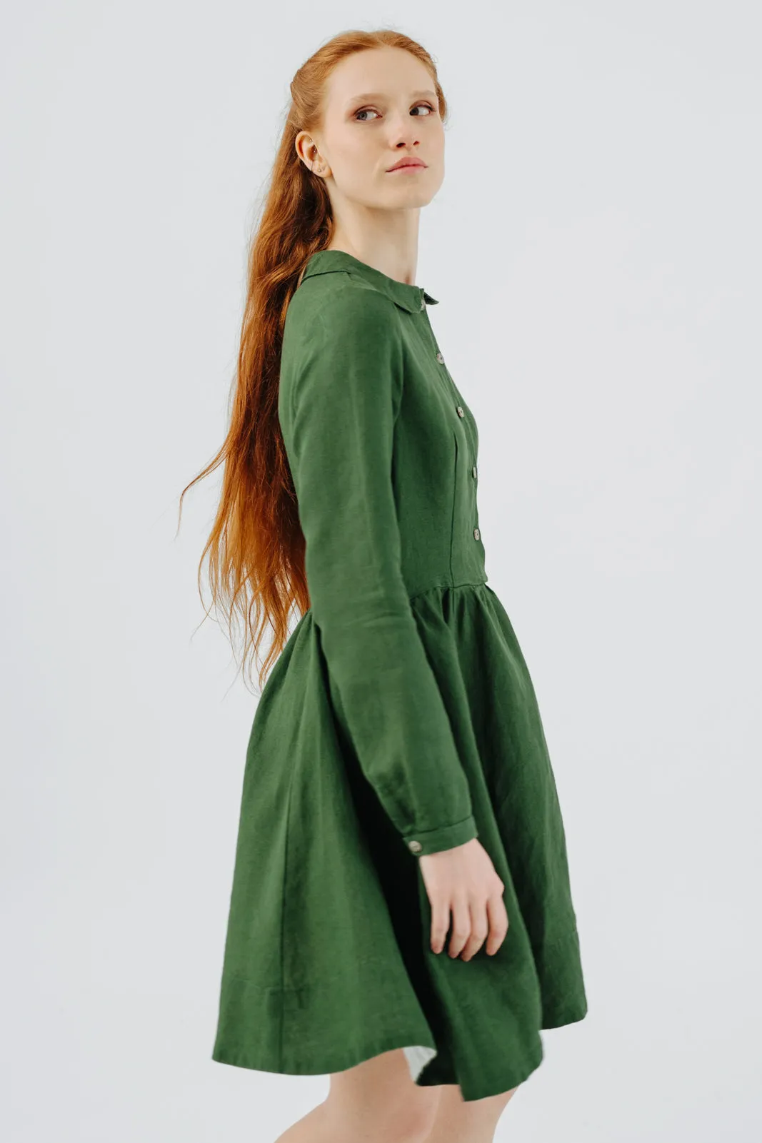 Mini Classic Dress, Long Sleeve, Emerald Green sold by Son de Flor product image thumbnail 2