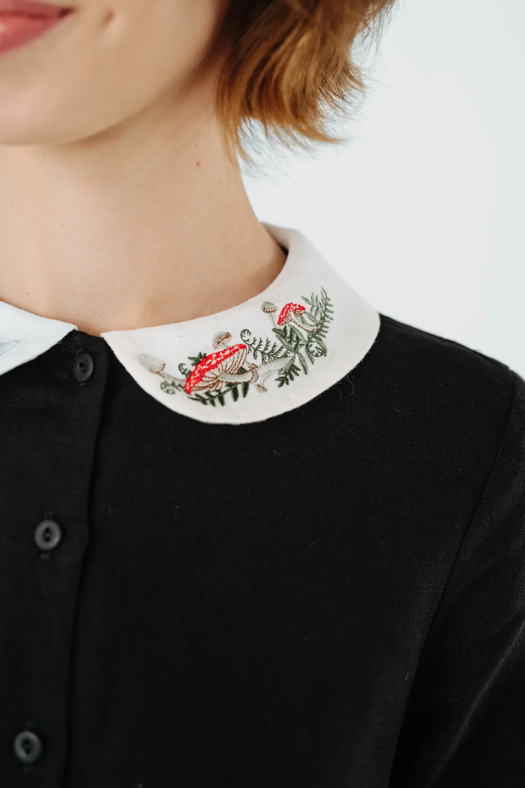 Classic Dress with Embroidered Wildwood Collar, Long Sleeve sold by Son de Flor product image thumbnail 4