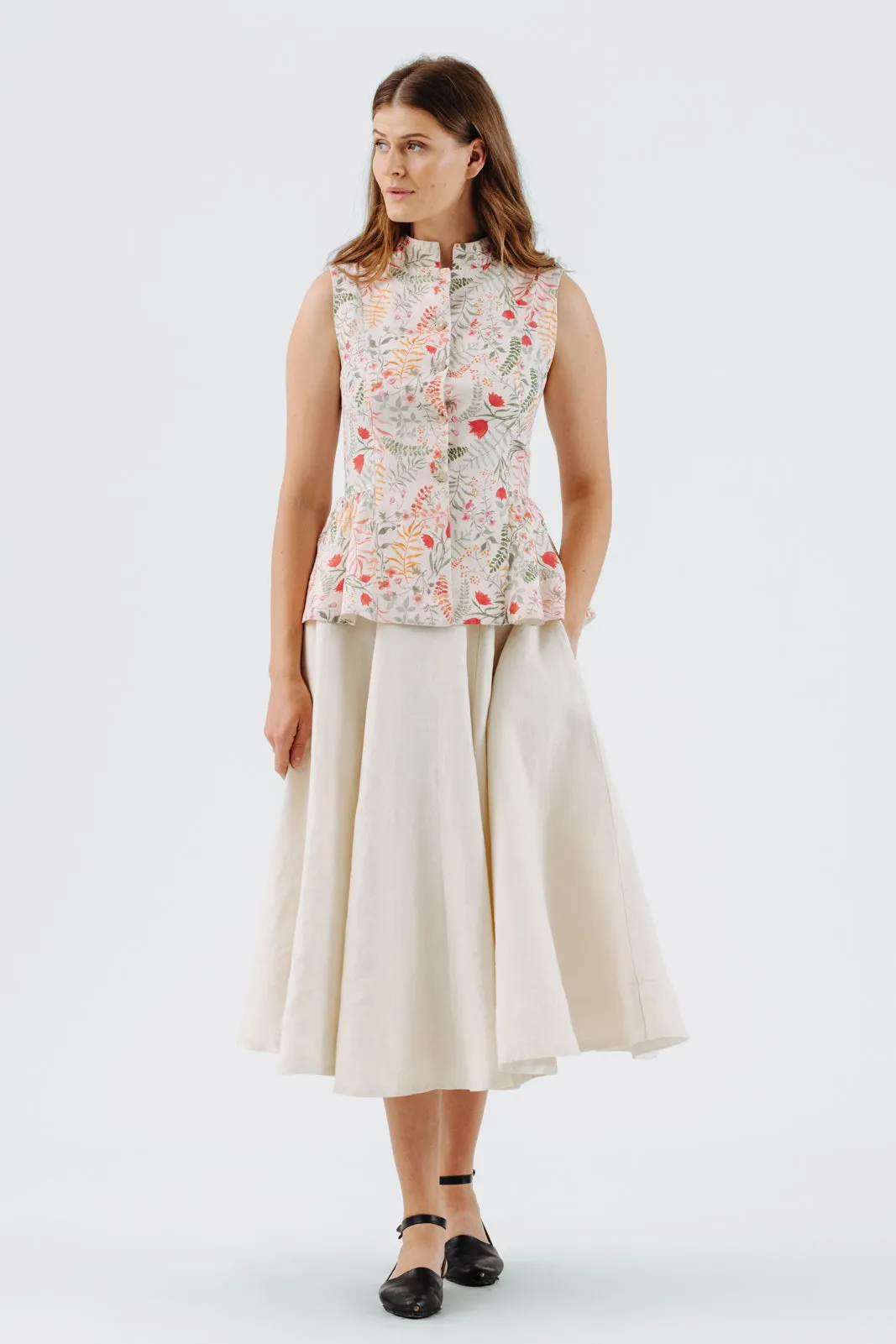 Peplum Vest, Sleeveless, Whimsical Garden sold by Son de Flor product image thumbnail 5