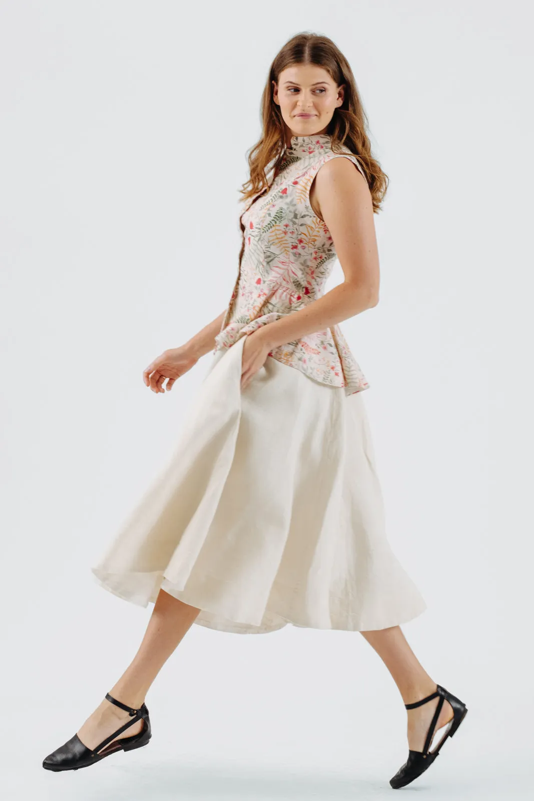 Peplum Vest, Sleeveless, Whimsical Garden sold by Son de Flor product image thumbnail 4