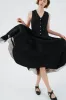 Classic – Full-Circle Twill Linen Midi Skirt sold by Son de Flor