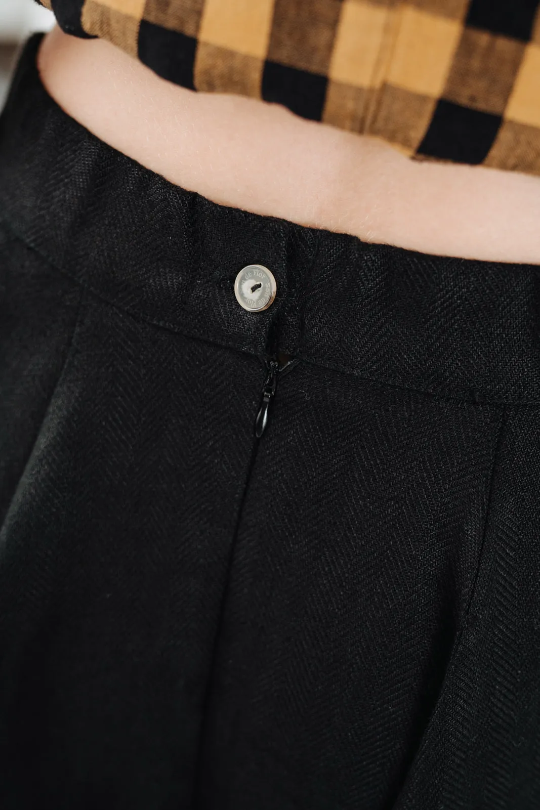 Classic – Full-Circle Twill Linen Midi Skirt sold by Son de Flor product image thumbnail 3