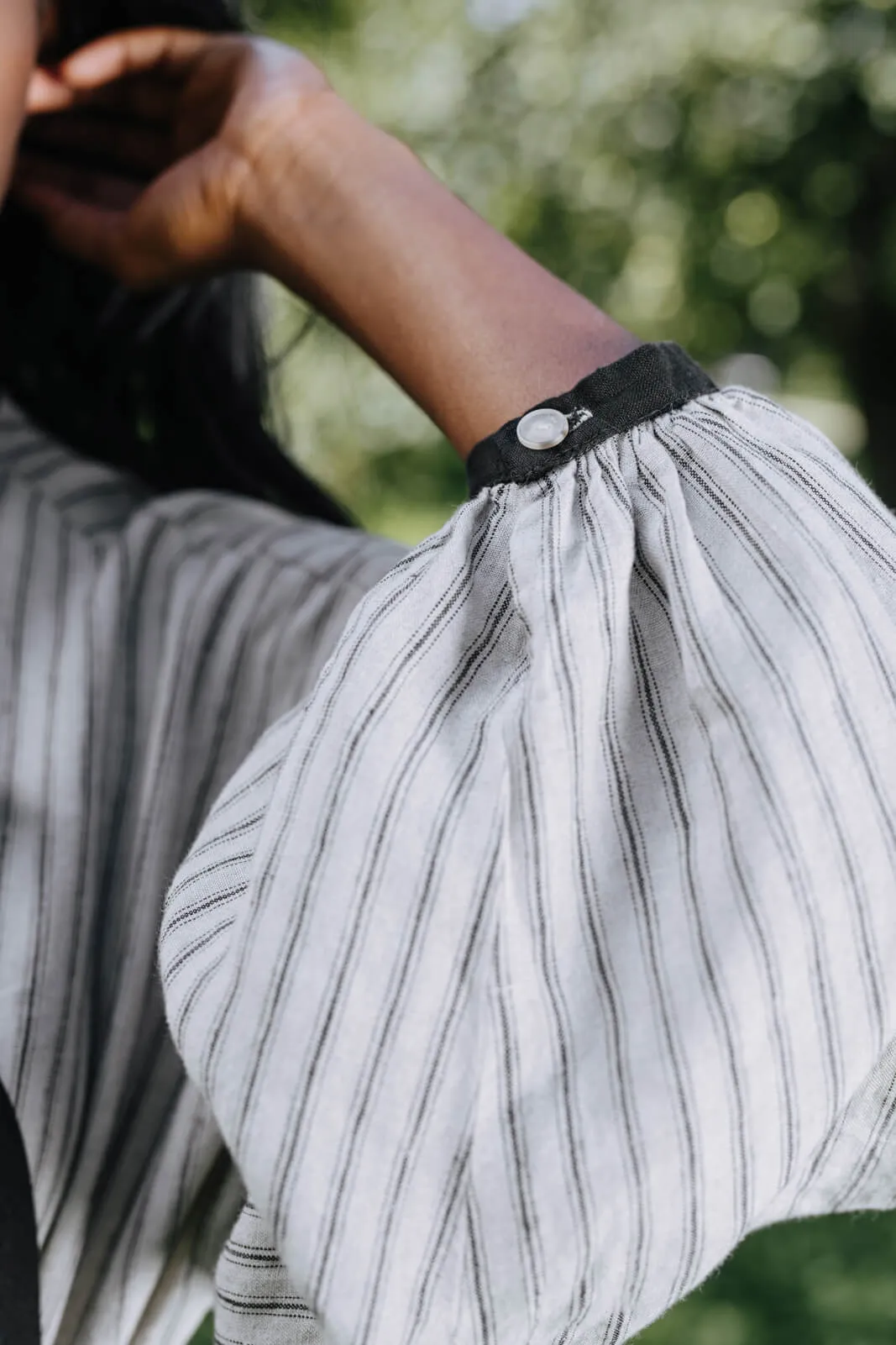 Clementine Shirt, Long Sleeve, Natural Stripe sold by Son de Flor product image thumbnail 2