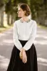 Classic Shirt with Embroidered Garden Collar, Long Sleeve sold by Son de Flor