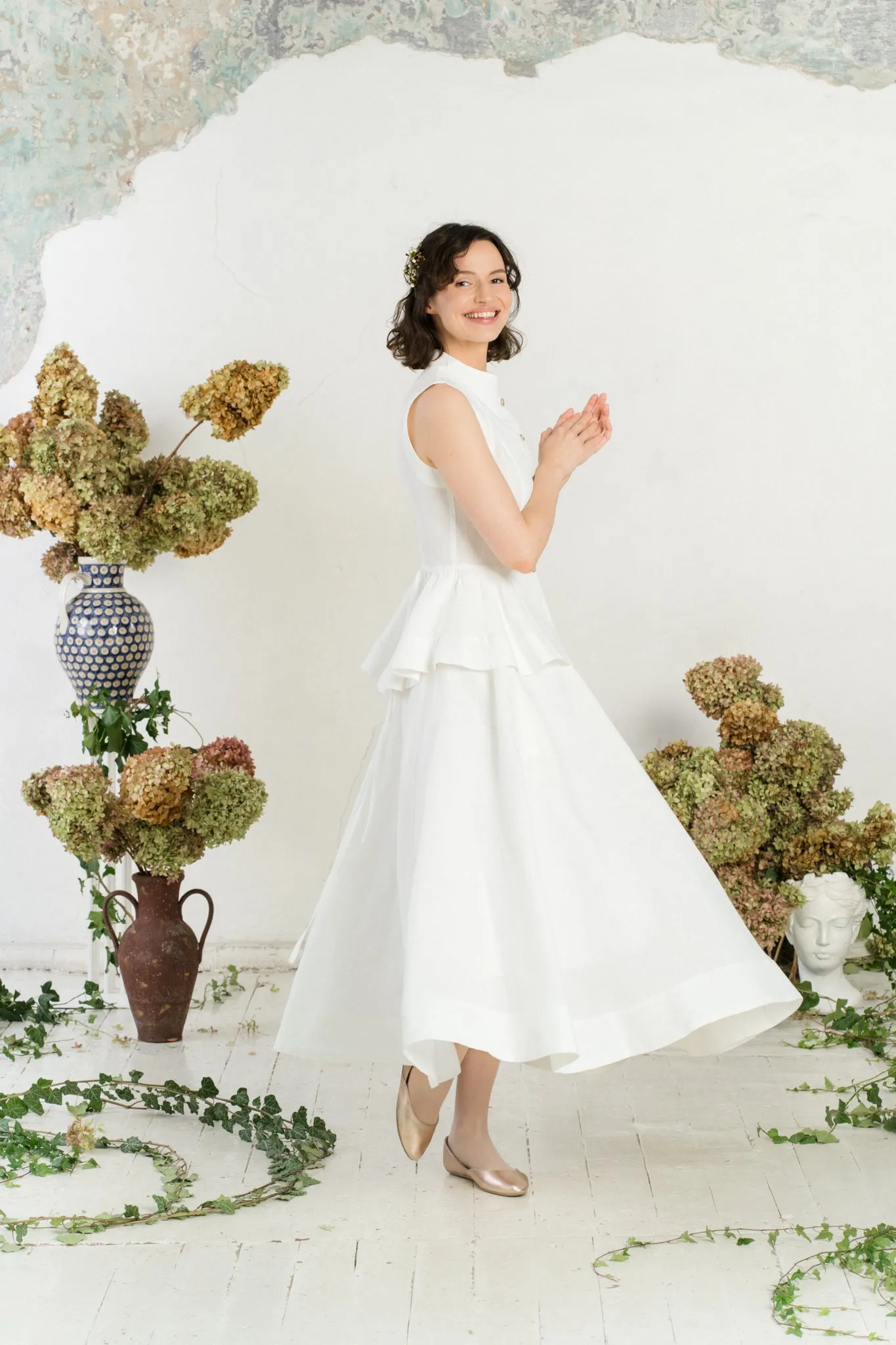 Maxi Wrap Skirt, White Magnolia sold by Son de Flor