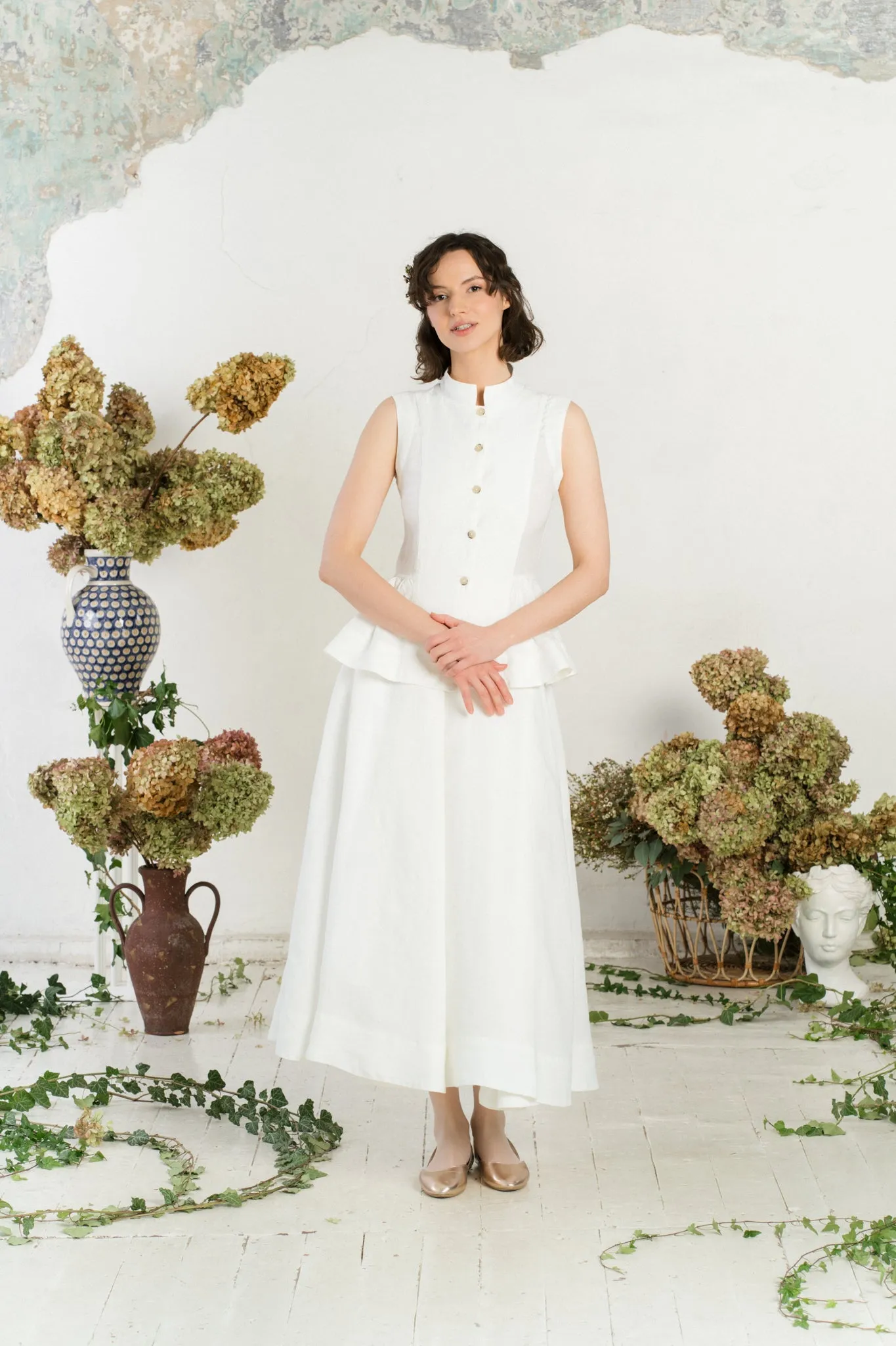 Maxi Wrap Skirt, White Magnolia sold by Son de Flor product image thumbnail 2