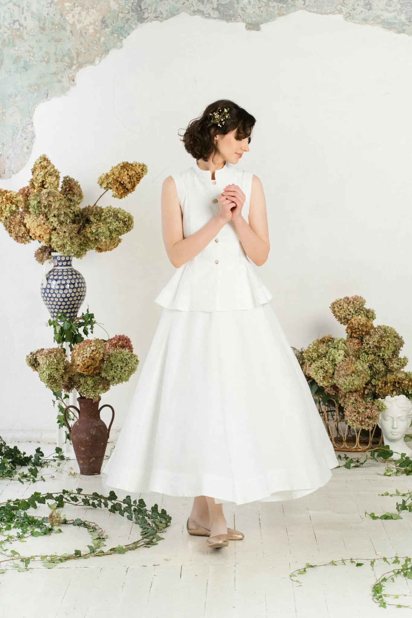 Maxi Wrap Skirt, White Magnolia sold by Son de Flor product image thumbnail 4