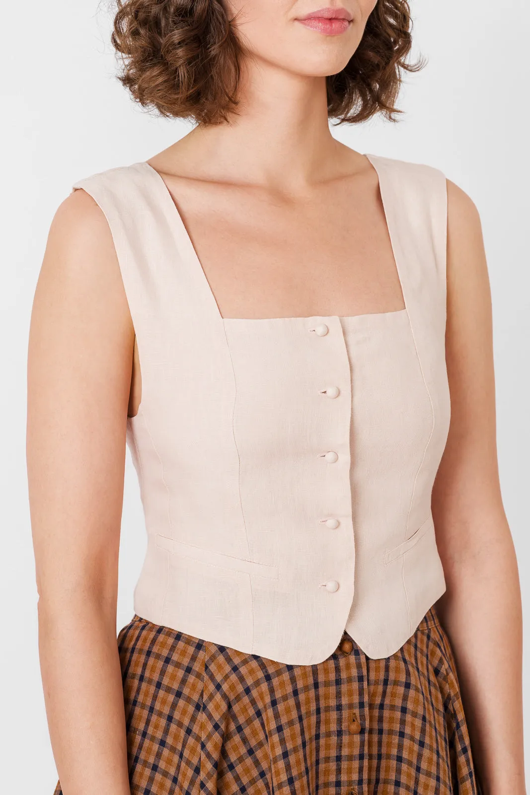 Second Breakfast Vest, Sleeveless, Seashell White sold by Son de Flor product image thumbnail 2