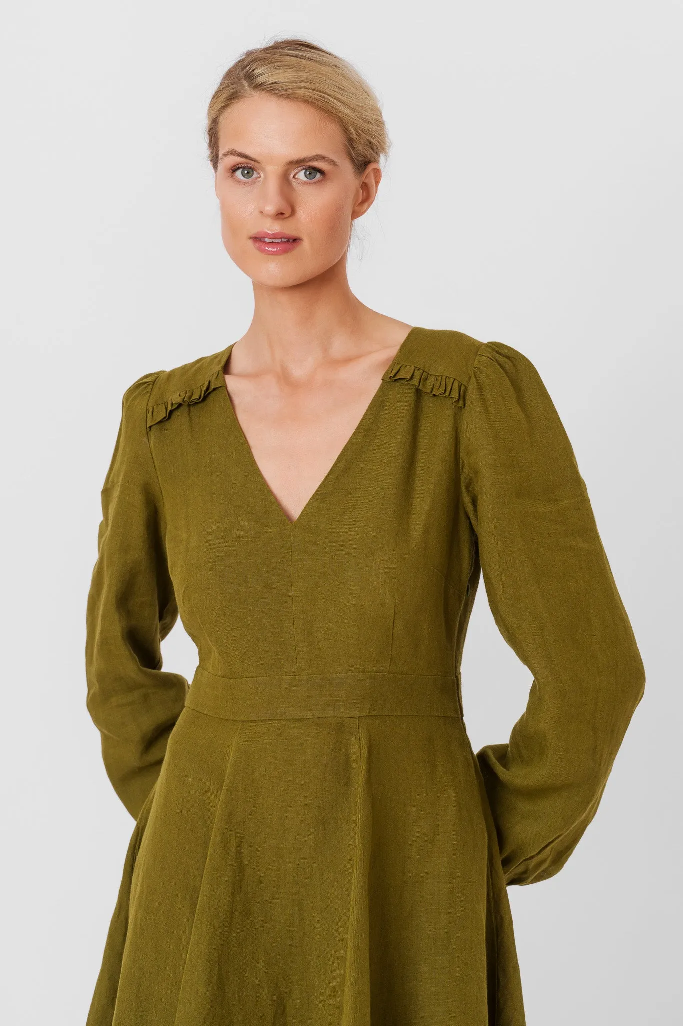 Bridget Dress, Long Sleeve, Rosemary Green sold by Son de Flor product image thumbnail 3