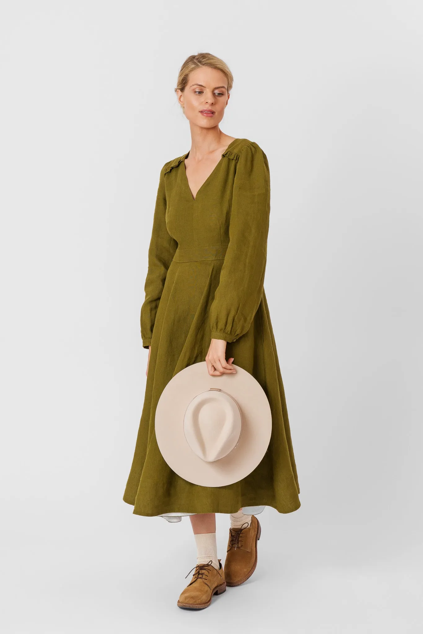 Bridget Dress, Long Sleeve, Rosemary Green sold by Son de Flor product image thumbnail 5