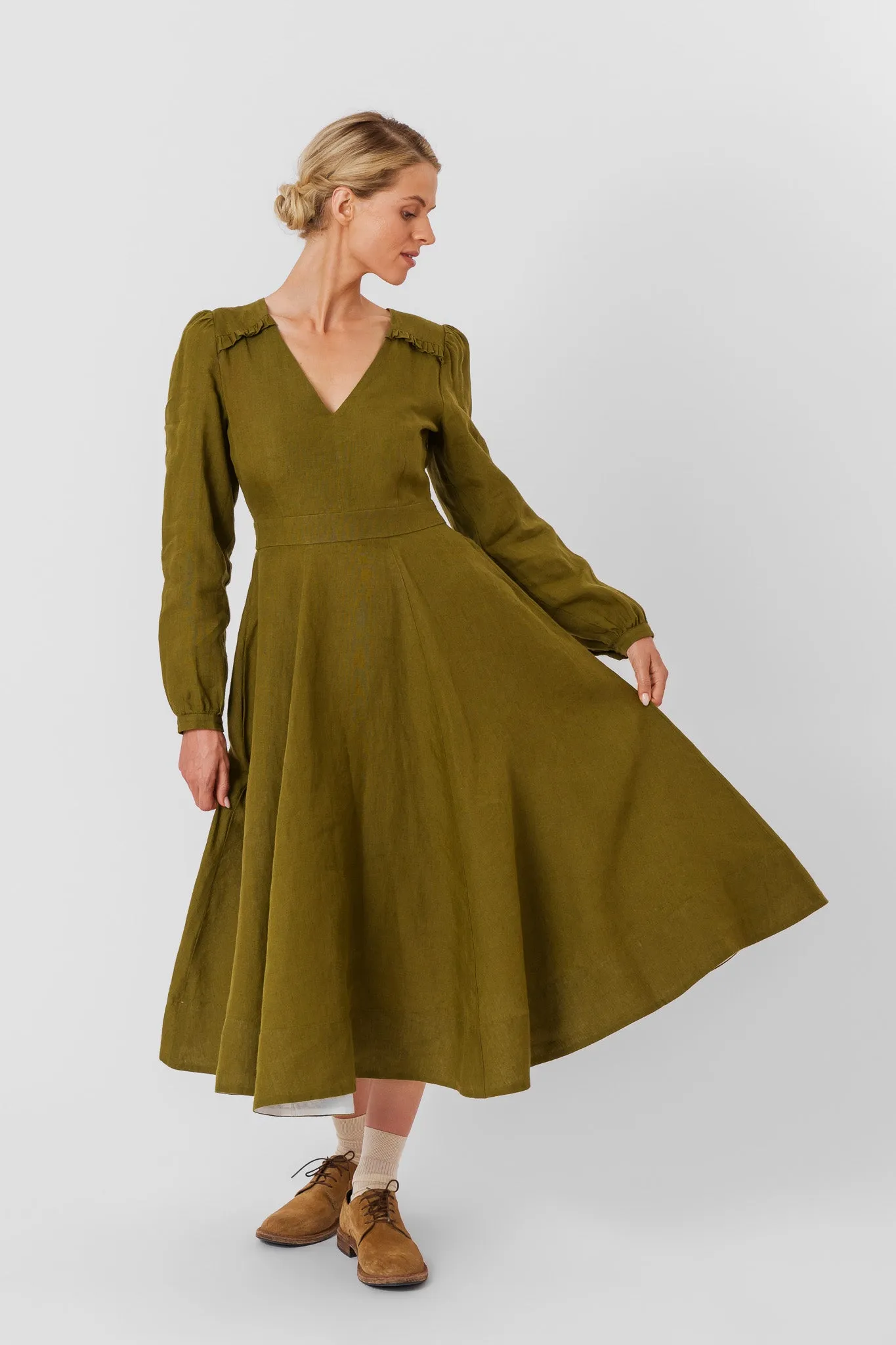 Bridget Dress, Long Sleeve, Rosemary Green sold by Son de Flor product image thumbnail 2