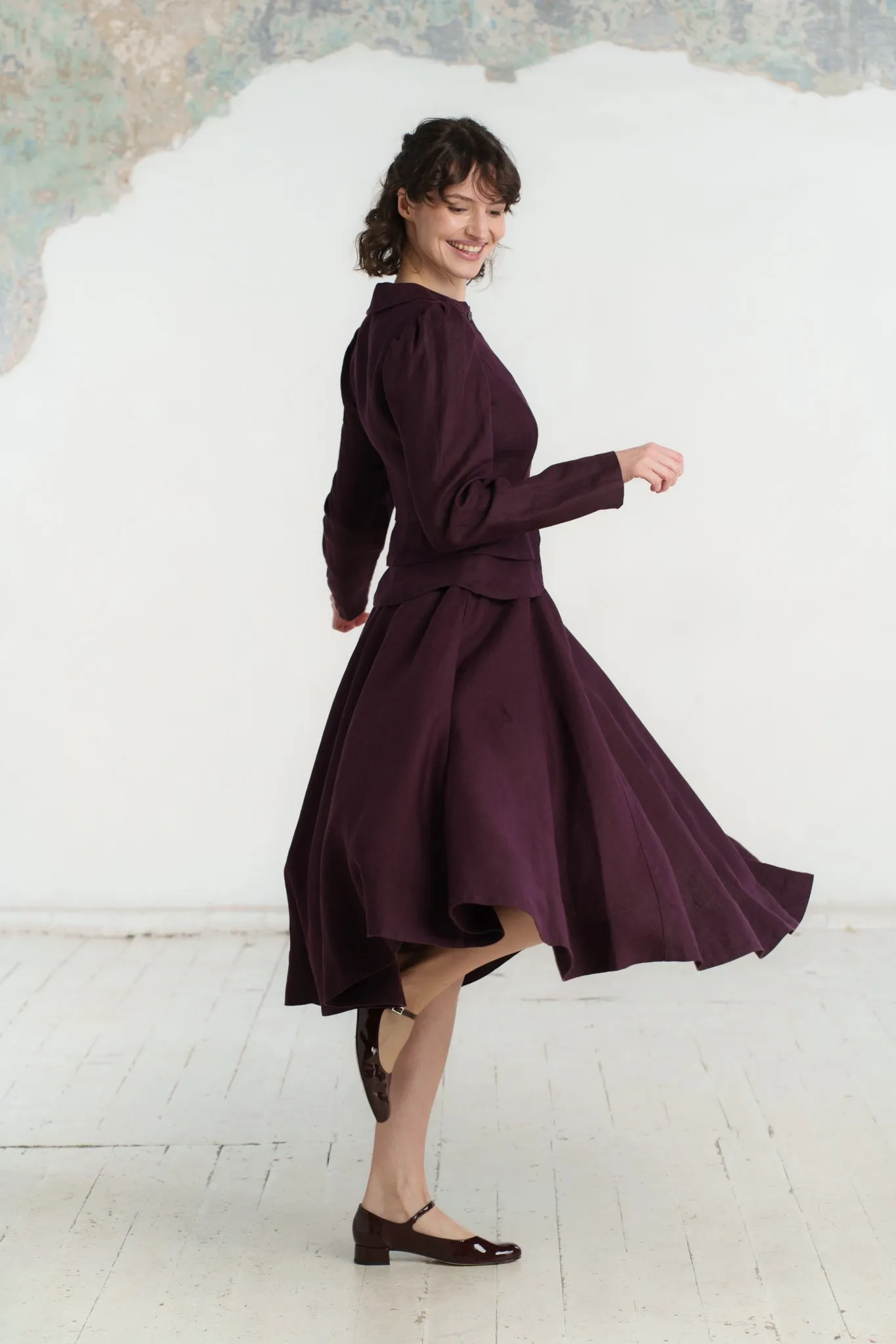 Elizabeth Coat, Long Sleeve, Twill Linen sold by Son de Flor product image thumbnail 5