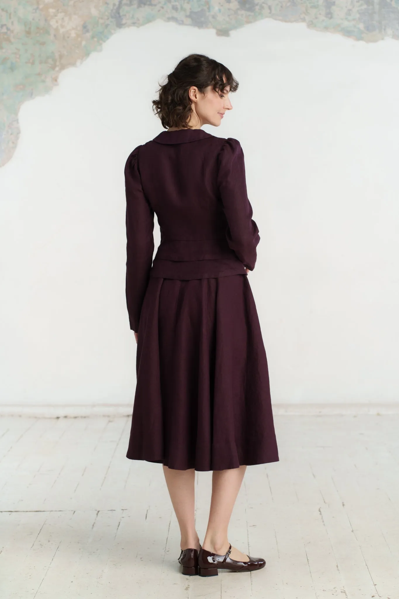 Elizabeth Coat, Long Sleeve, Twill Linen sold by Son de Flor product image thumbnail 4