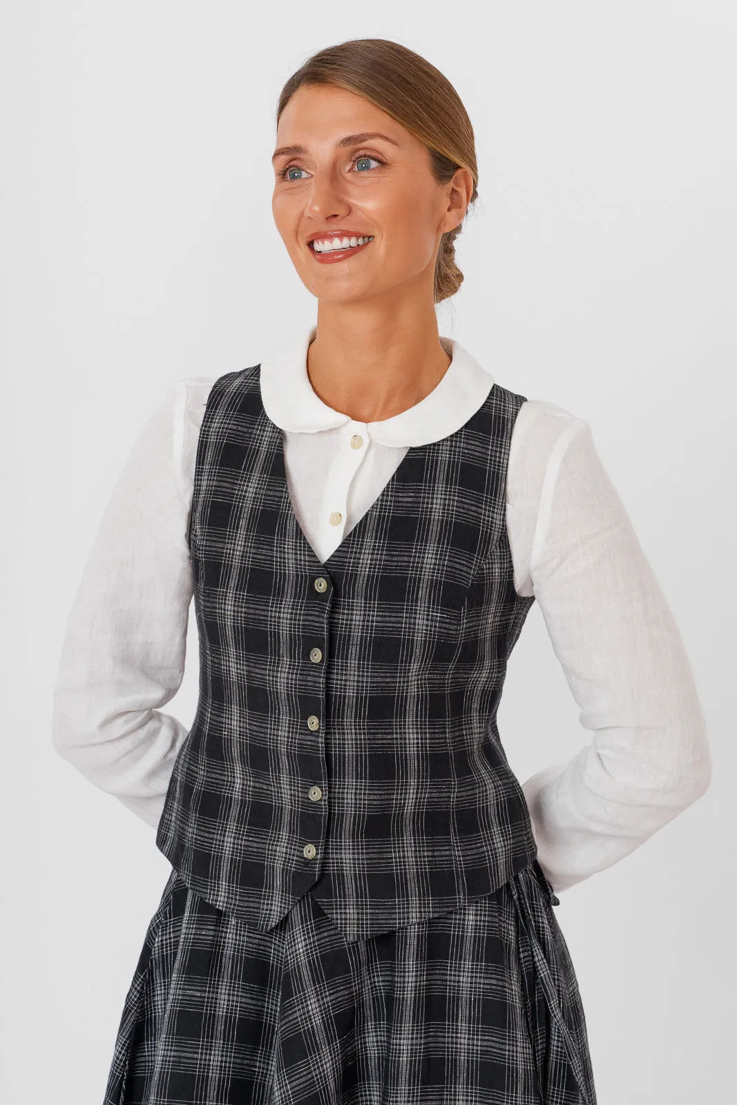 Classic Vest, Black Tartan sold by Son de Flor product image thumbnail 2