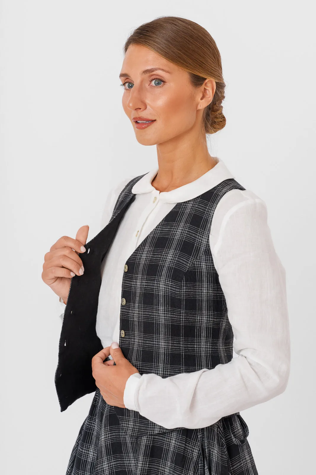 Classic Vest, Black Tartan sold by Son de Flor product image thumbnail 5