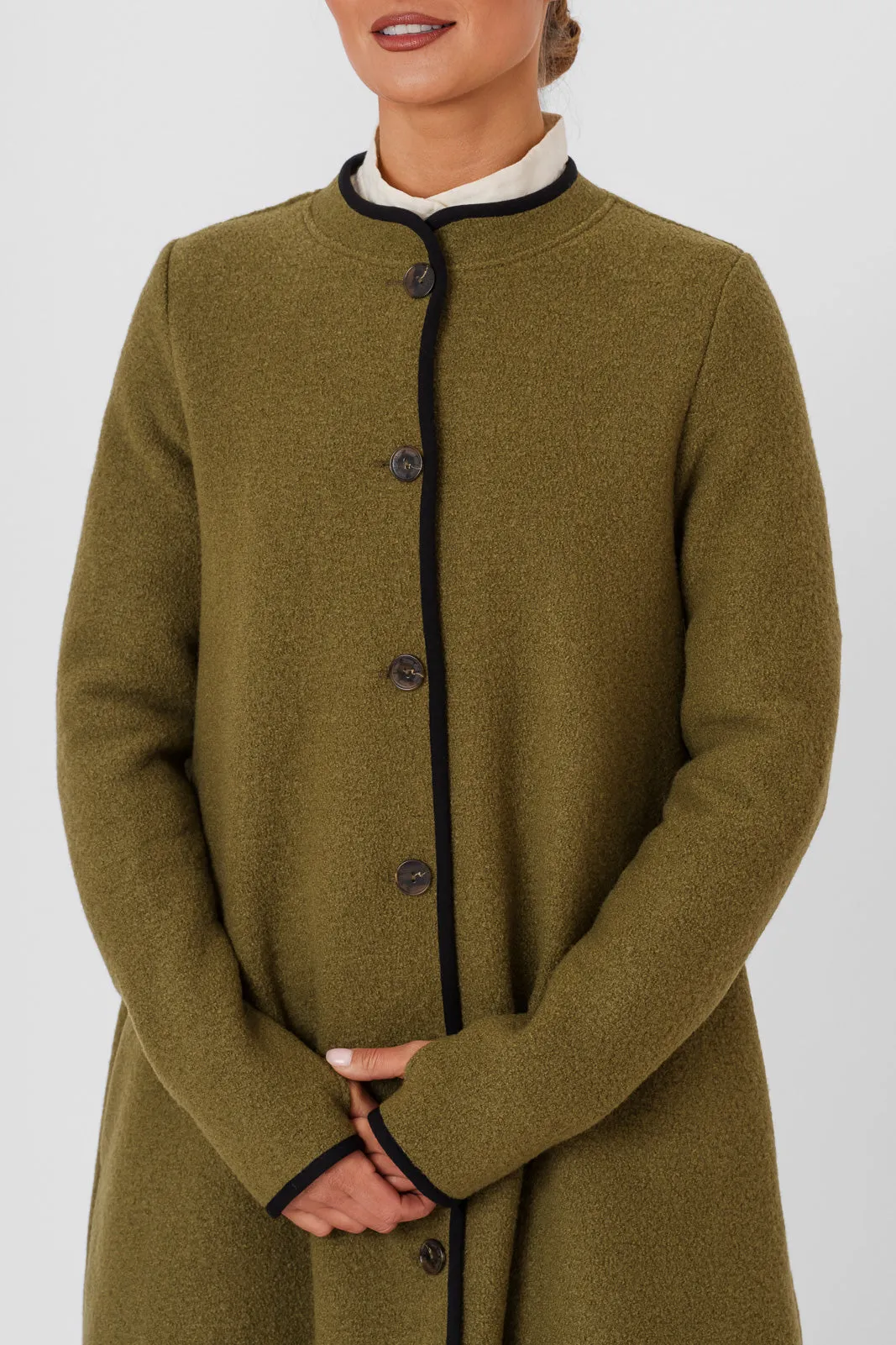 Classic Coat, Wool, Moss Green sold by Son de Flor product image thumbnail 2