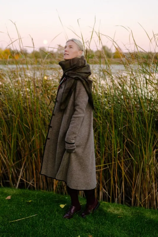 Classic – Virgin Wool Coat with Thumbhole Sleeves sold by Son de Flor