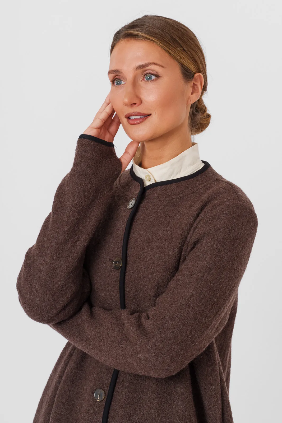 Classic – Virgin Wool Coat with Thumbhole Sleeves sold by Son de Flor product image thumbnail 2