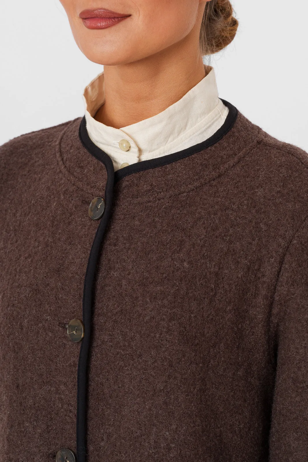 Classic – Virgin Wool Coat with Thumbhole Sleeves sold by Son de Flor product image thumbnail 4