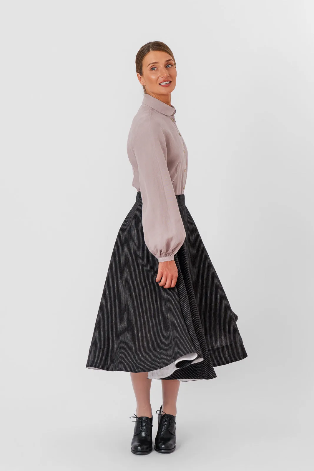 Classic Skirt, Black Pinstripe sold by Son de Flor product image thumbnail 4