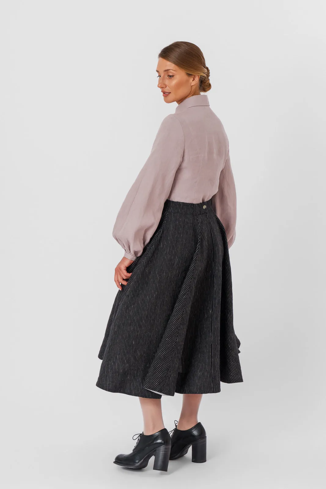 Classic Skirt, Black Pinstripe sold by Son de Flor product image thumbnail 5