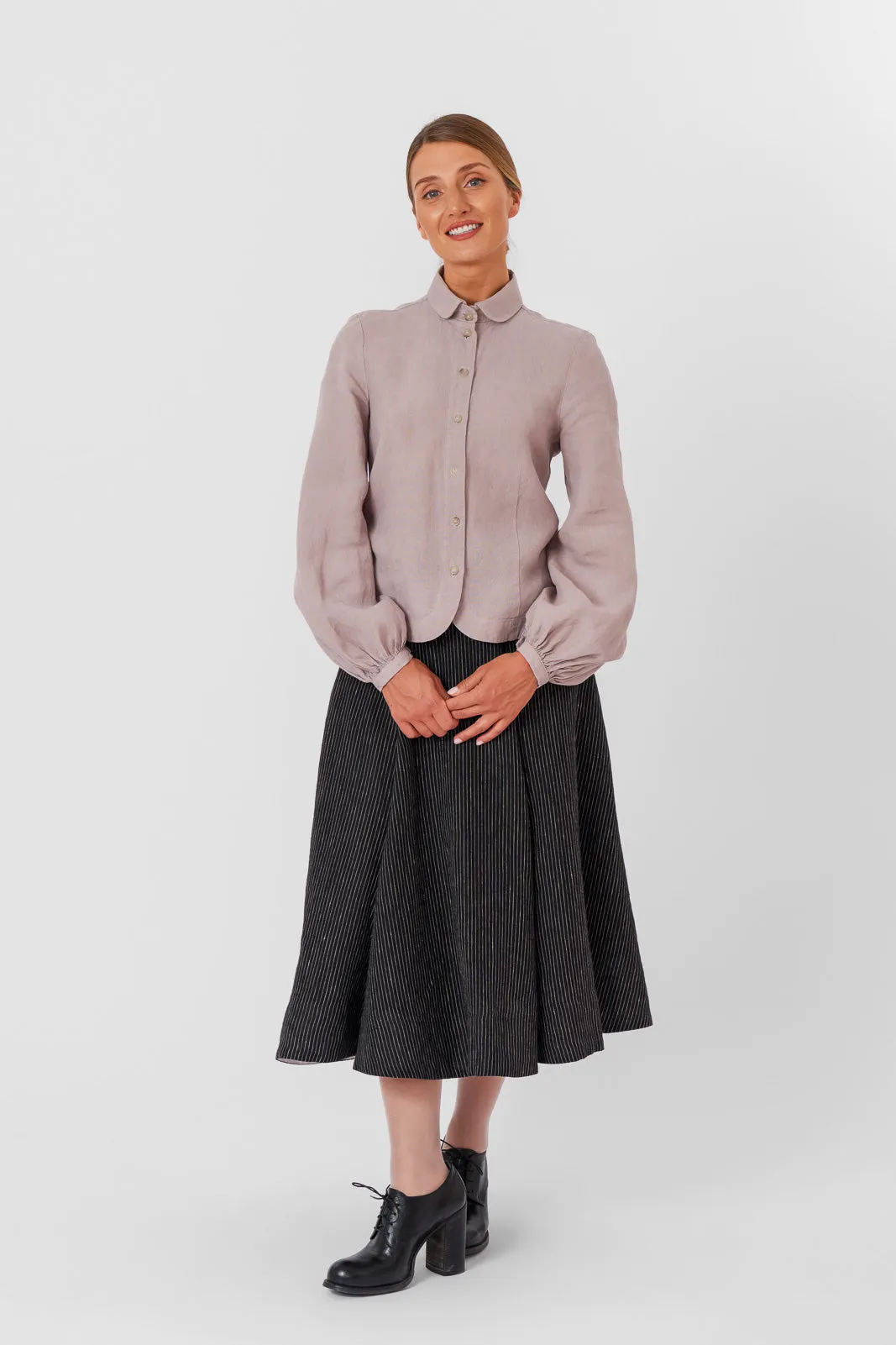 Classic Skirt, Black Pinstripe sold by Son de Flor product image thumbnail 2