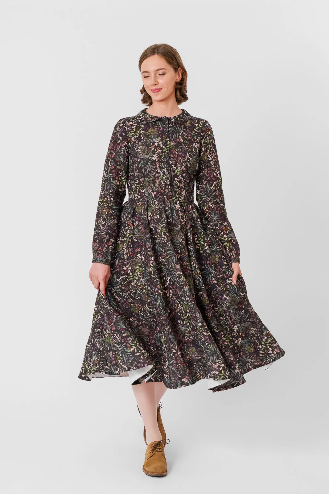 Classic Dress, Long Sleeve, Venice Floral sold by Son de Flor product image thumbnail 3