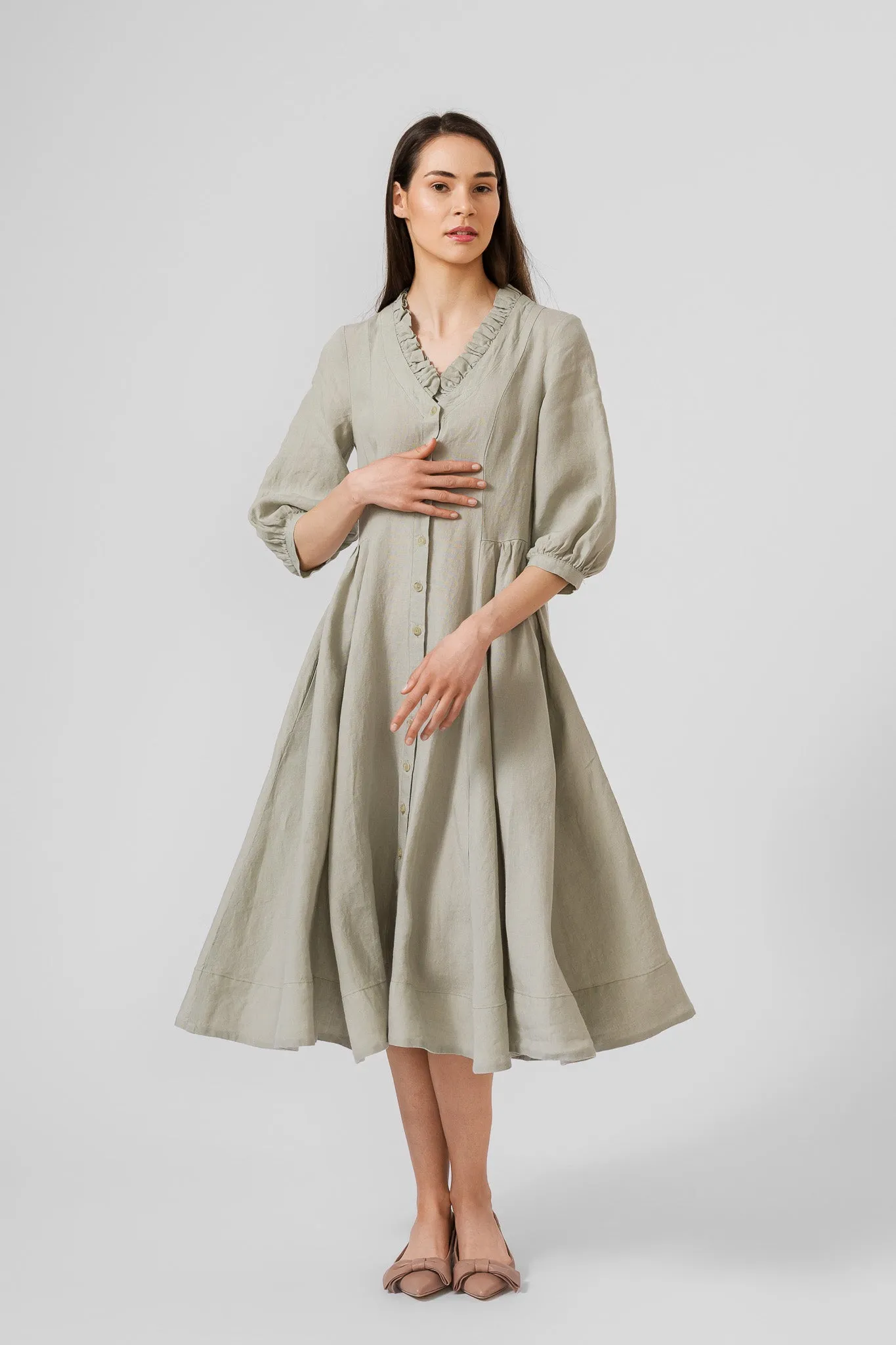Ophelia Dress, 3/4 Sleeve, Mint sold by Son de Flor product image thumbnail 3