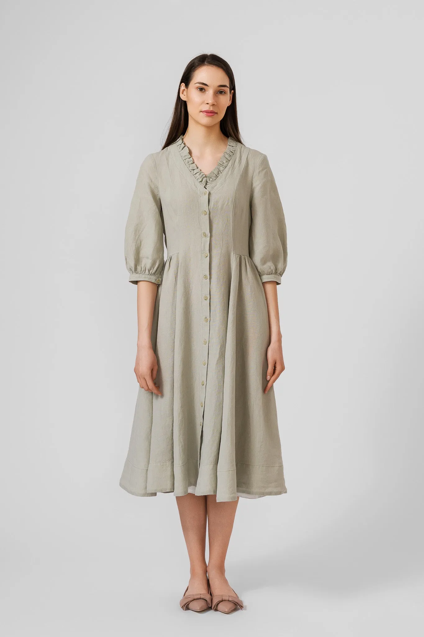Ophelia Dress, 3/4 Sleeve, Mint sold by Son de Flor product image thumbnail 5