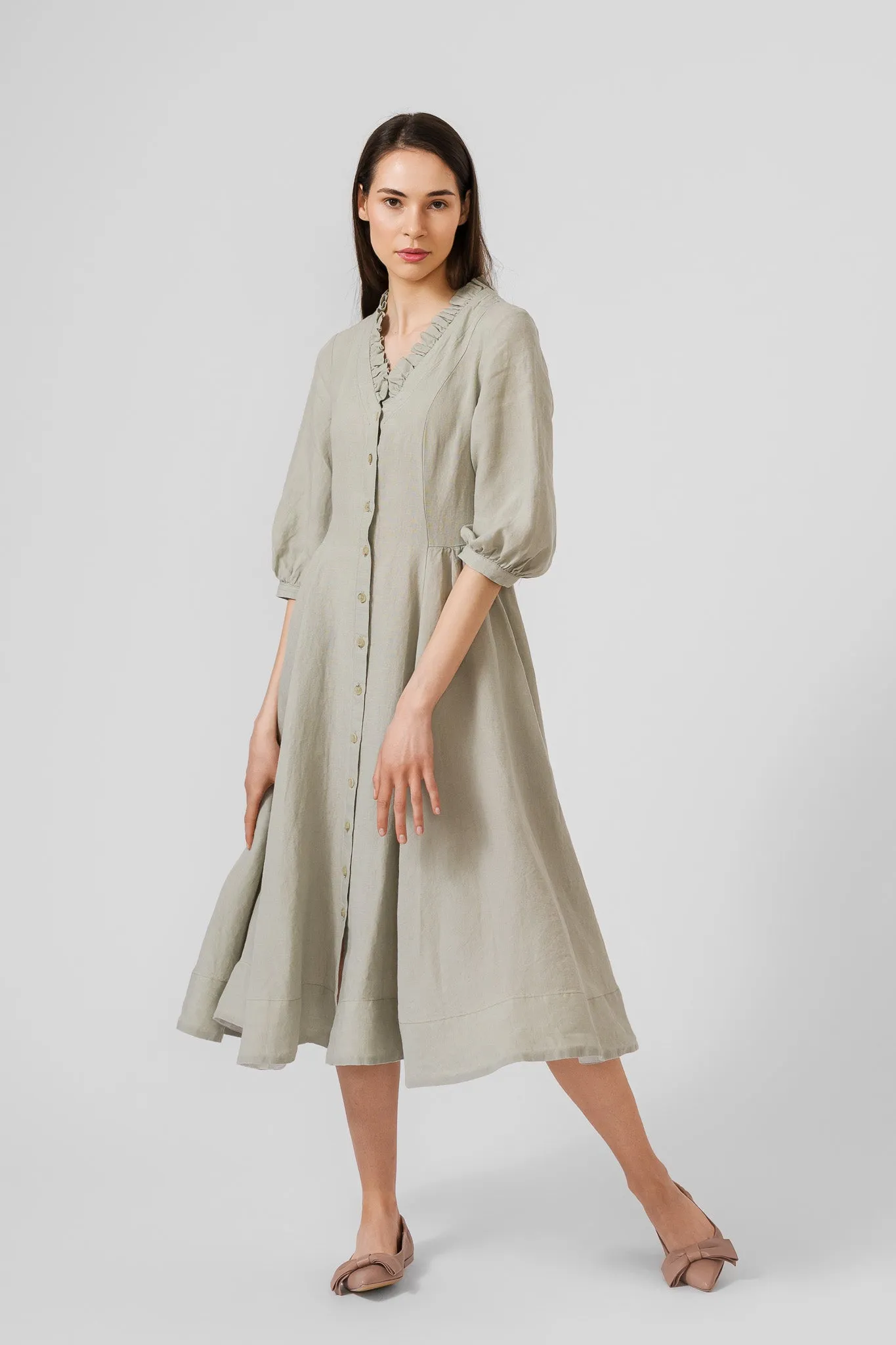 Ophelia Dress, 3/4 Sleeve, Mint sold by Son de Flor product image thumbnail 2