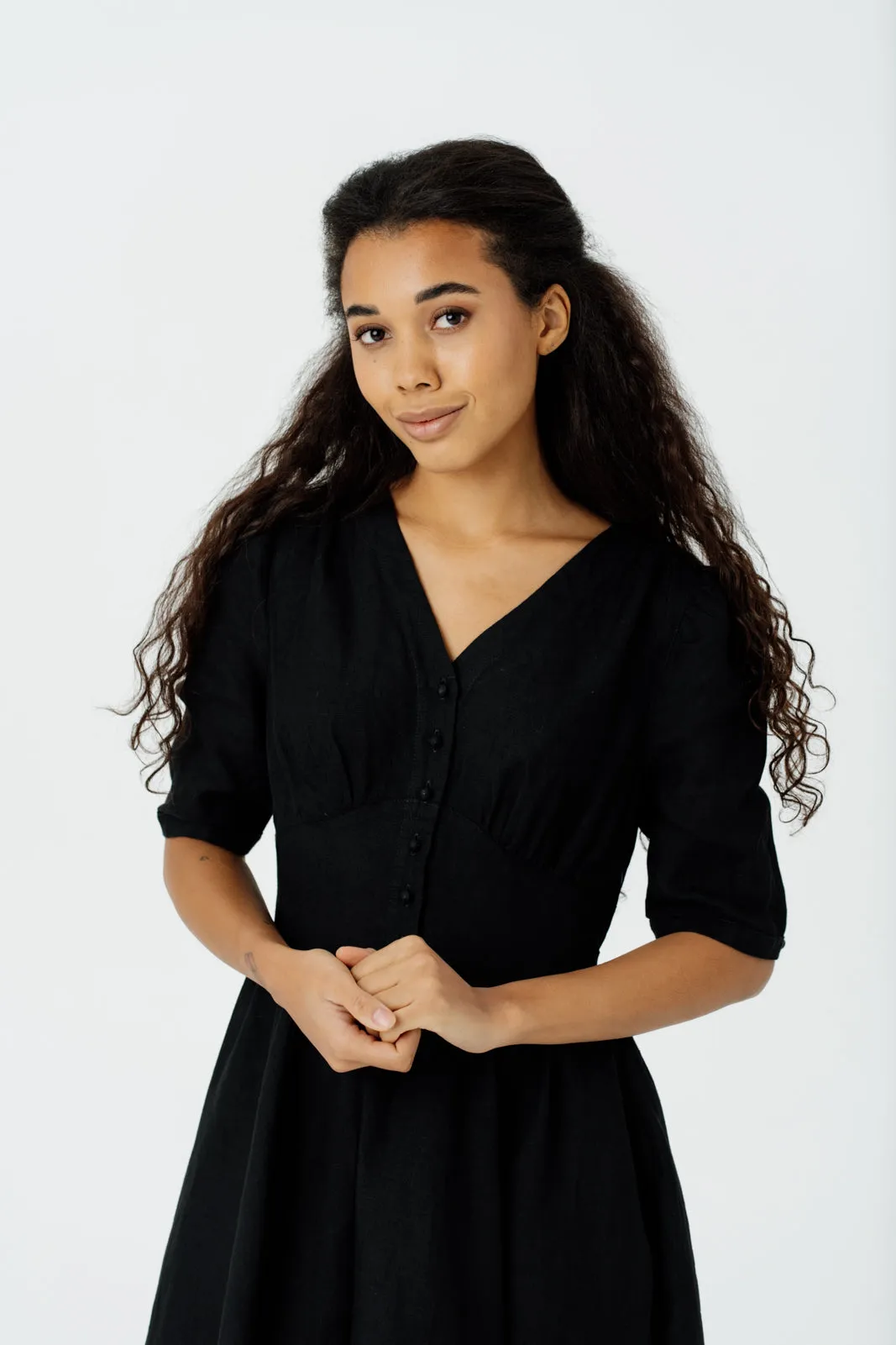 Diane Dress, Puffed Sleeve sold by Son de Flor product image thumbnail 2