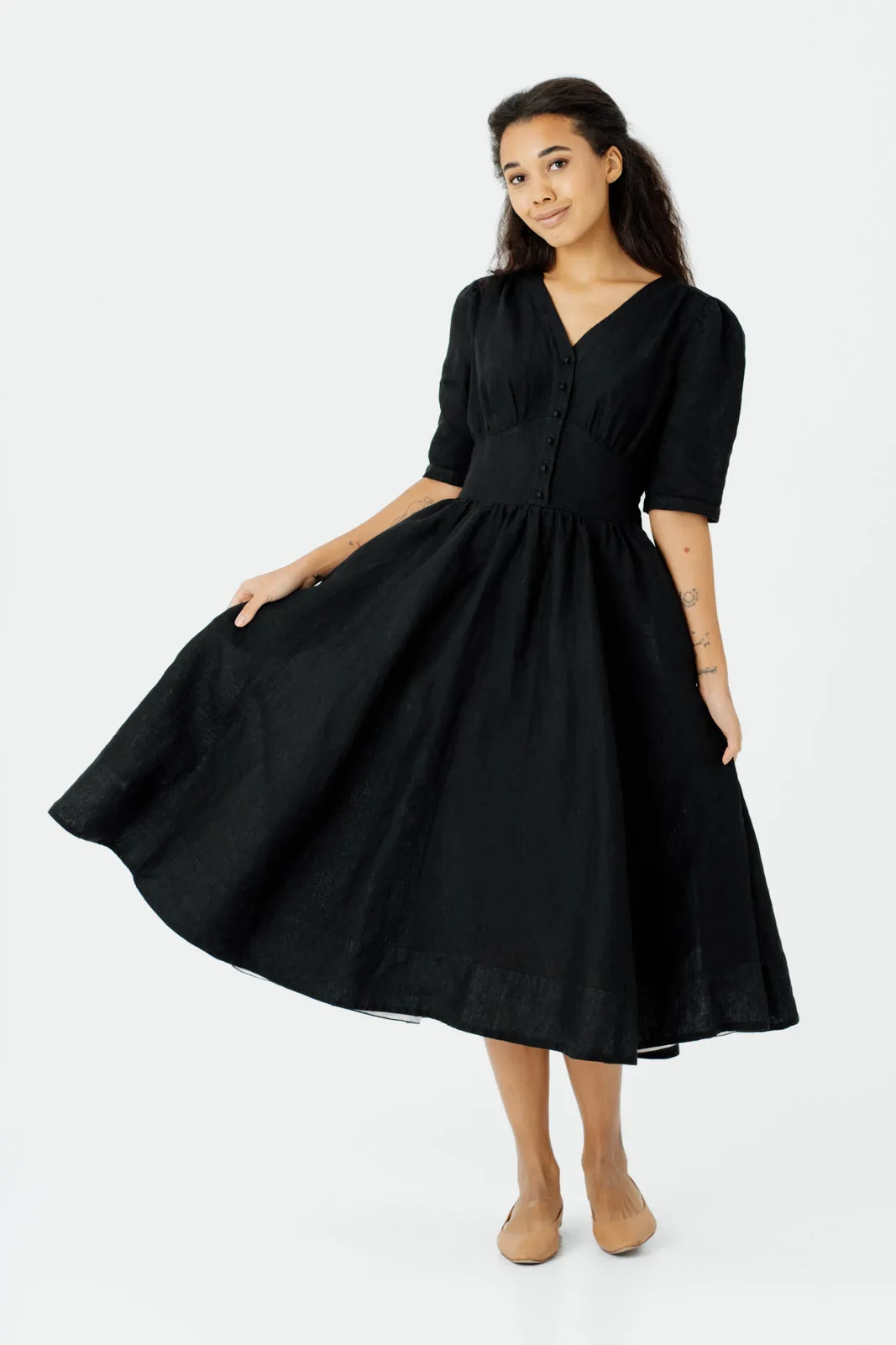 Diane Dress, Puffed Sleeve sold by Son de Flor