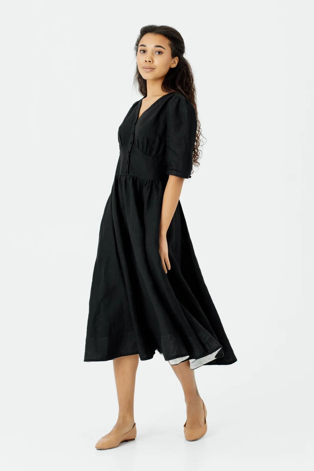 Diane Dress, Puffed Sleeve sold by Son de Flor product image thumbnail 5