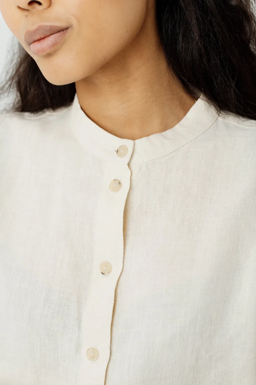 Amber Shirt, Long Sleeve, Hemp, Milky White sold by Son de Flor product image thumbnail 5