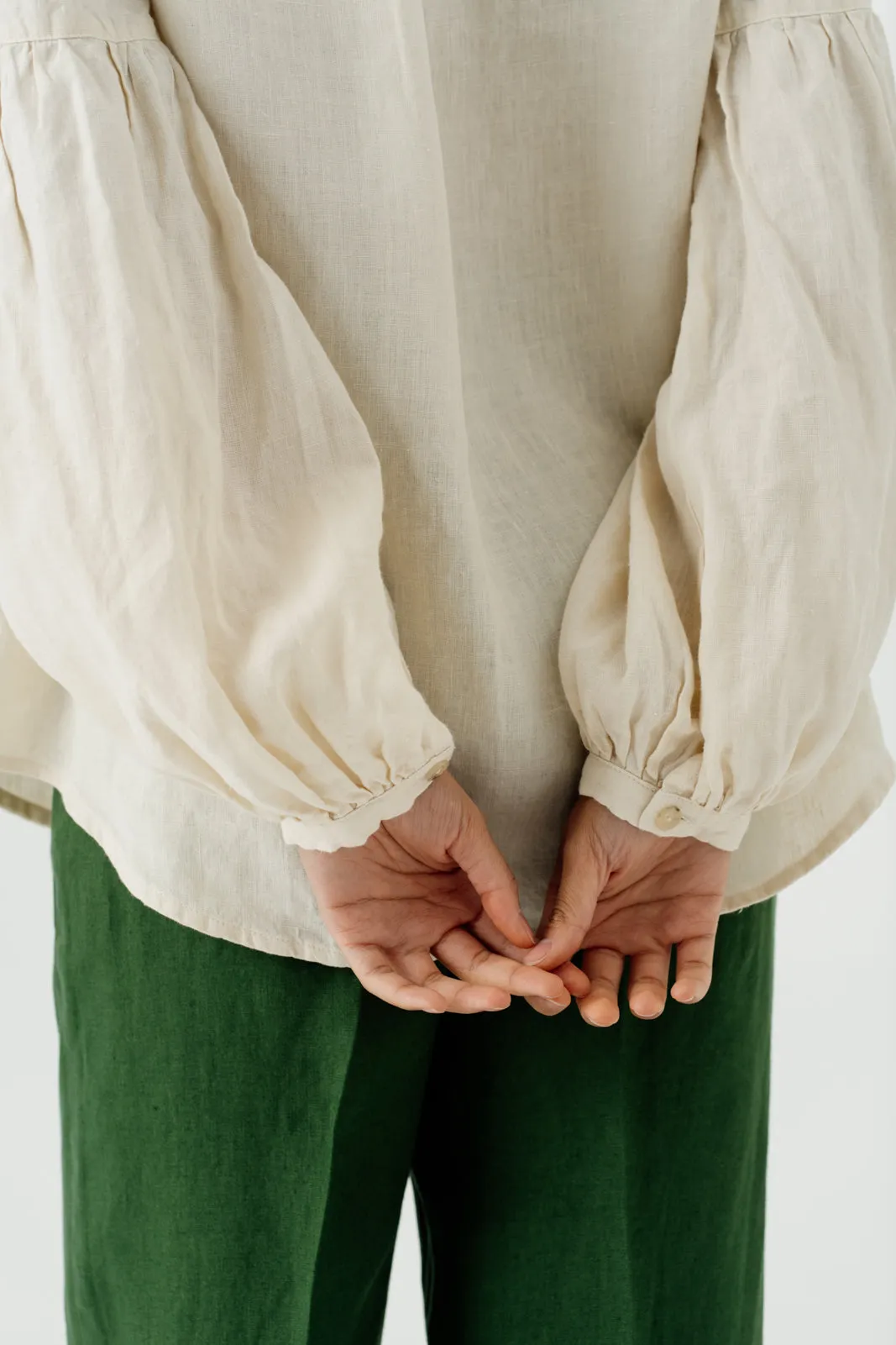 Amber Shirt, Long Sleeve, Hemp, Milky White sold by Son de Flor product image thumbnail 2