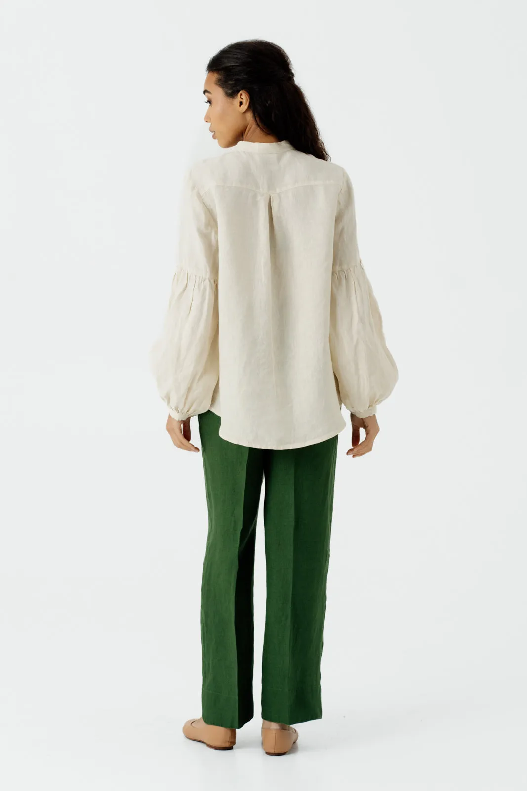 Amber Shirt, Long Sleeve, Hemp, Milky White sold by Son de Flor product image thumbnail 4