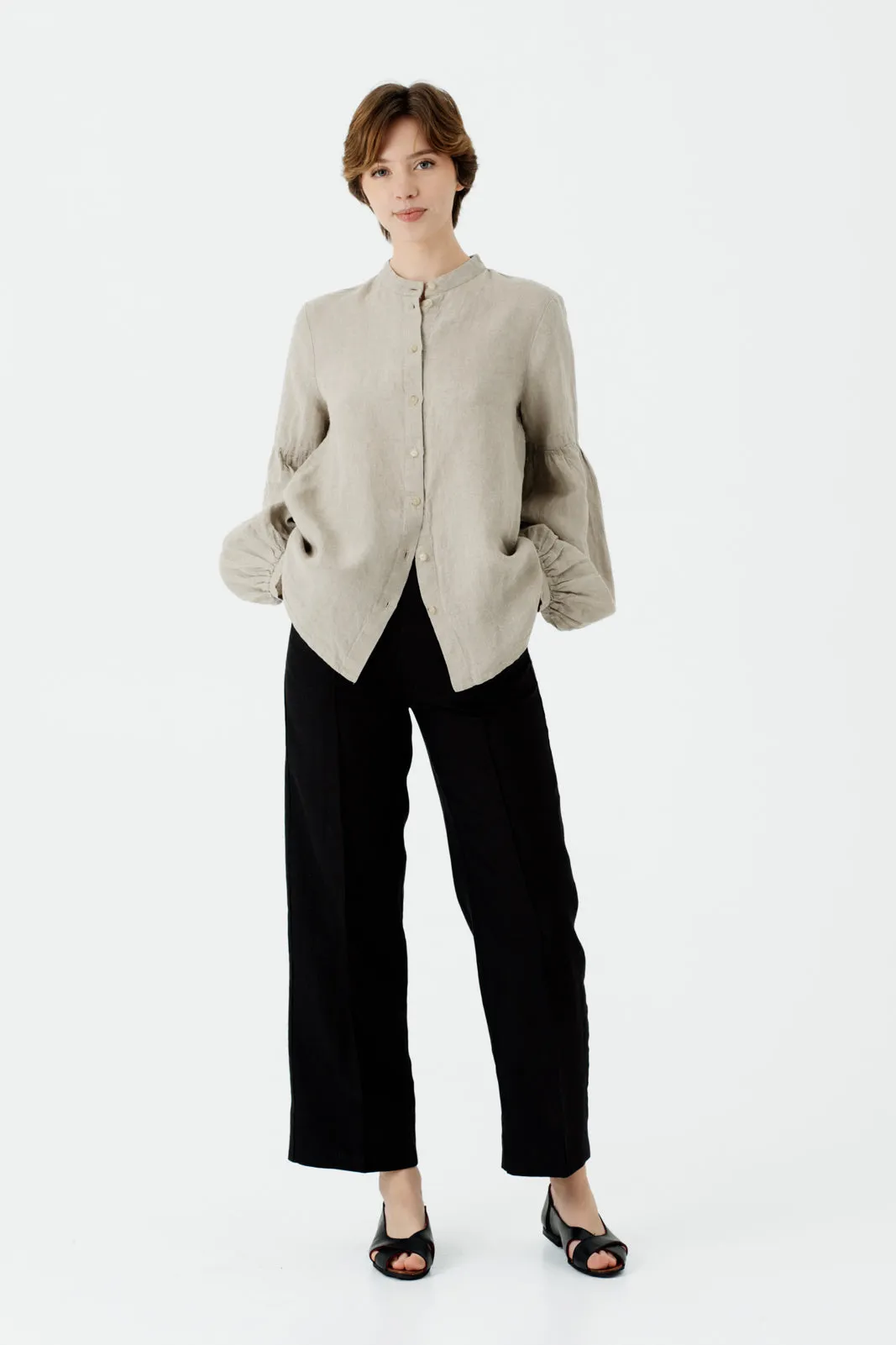 Amber Shirt, Long Sleeve, Natural Linen sold by Son de Flor product image thumbnail 2