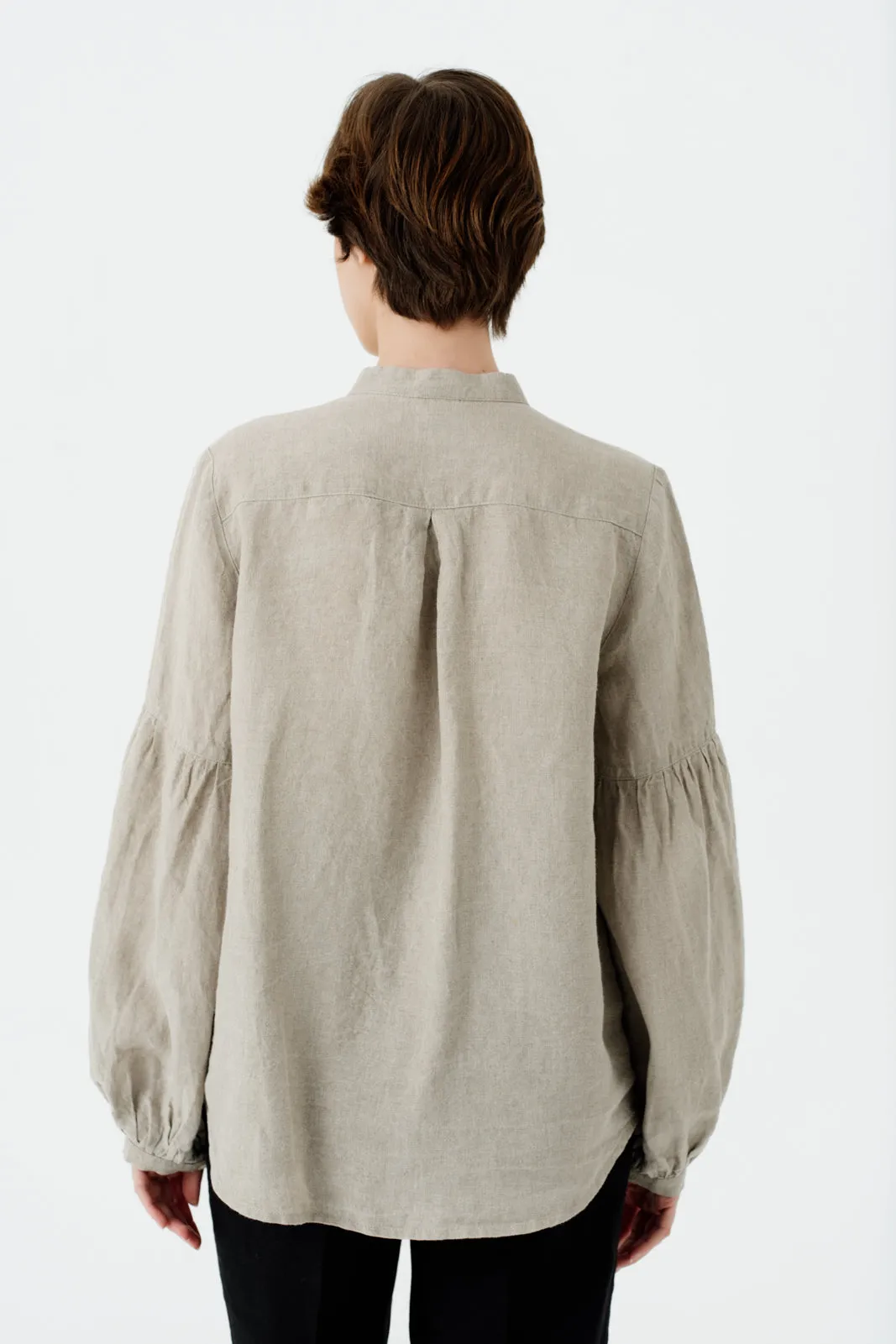 Amber Shirt, Long Sleeve, Natural Linen sold by Son de Flor product image thumbnail 4