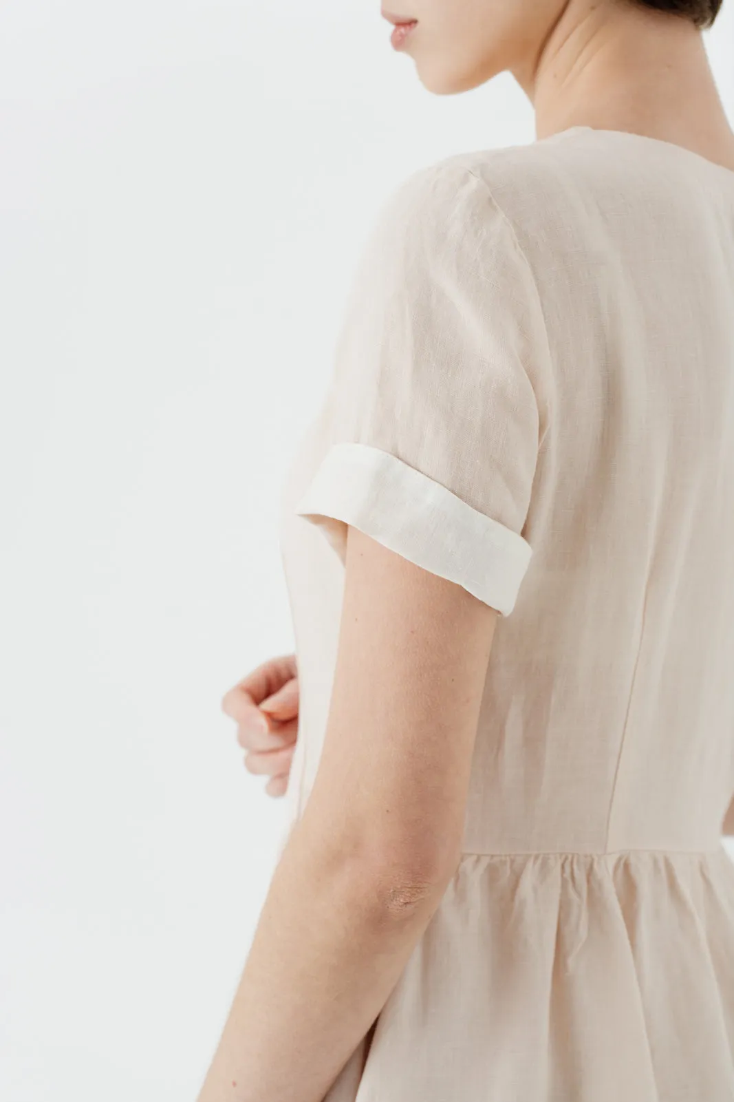 Agness Dress, Short Sleeve, Seashell White sold by Son de Flor product image thumbnail 3