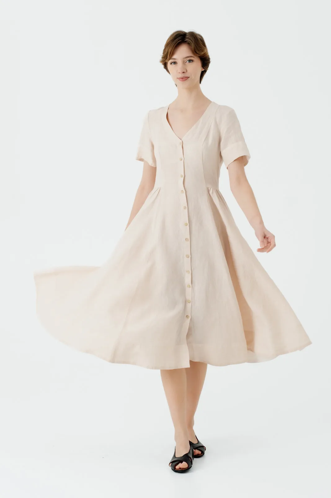 Agness Dress, Short Sleeve, Seashell White sold by Son de Flor product image thumbnail 2