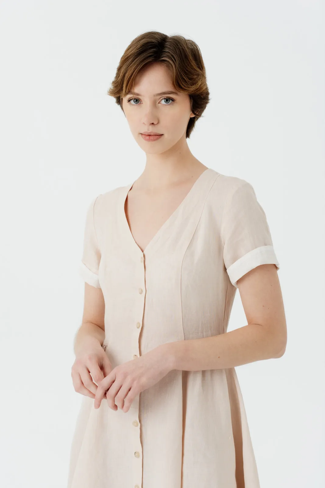 Agness Dress, Short Sleeve, Seashell White sold by Son de Flor product image thumbnail 5