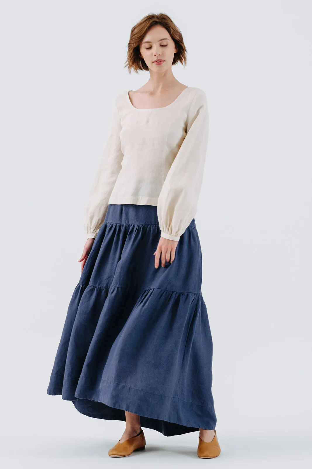 Tiered Skirt, Moonlight Blue sold by Son de Flor product image thumbnail 3