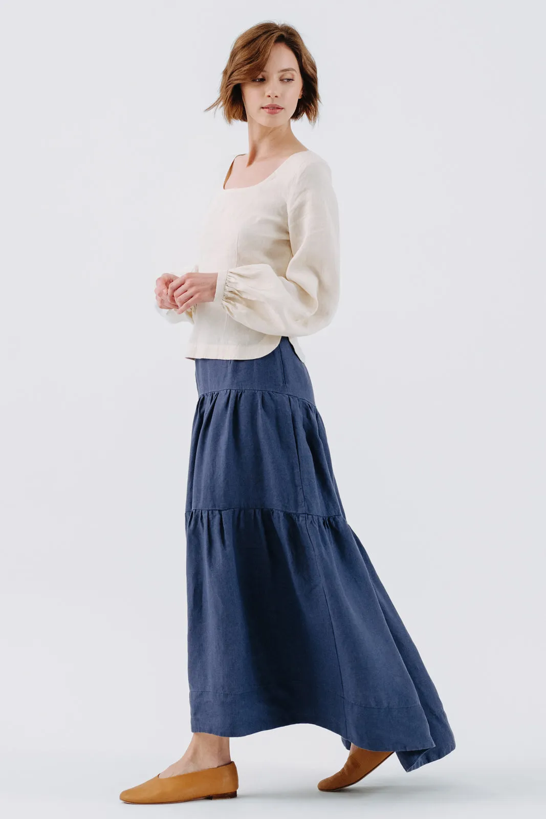 Tiered Skirt, Moonlight Blue sold by Son de Flor