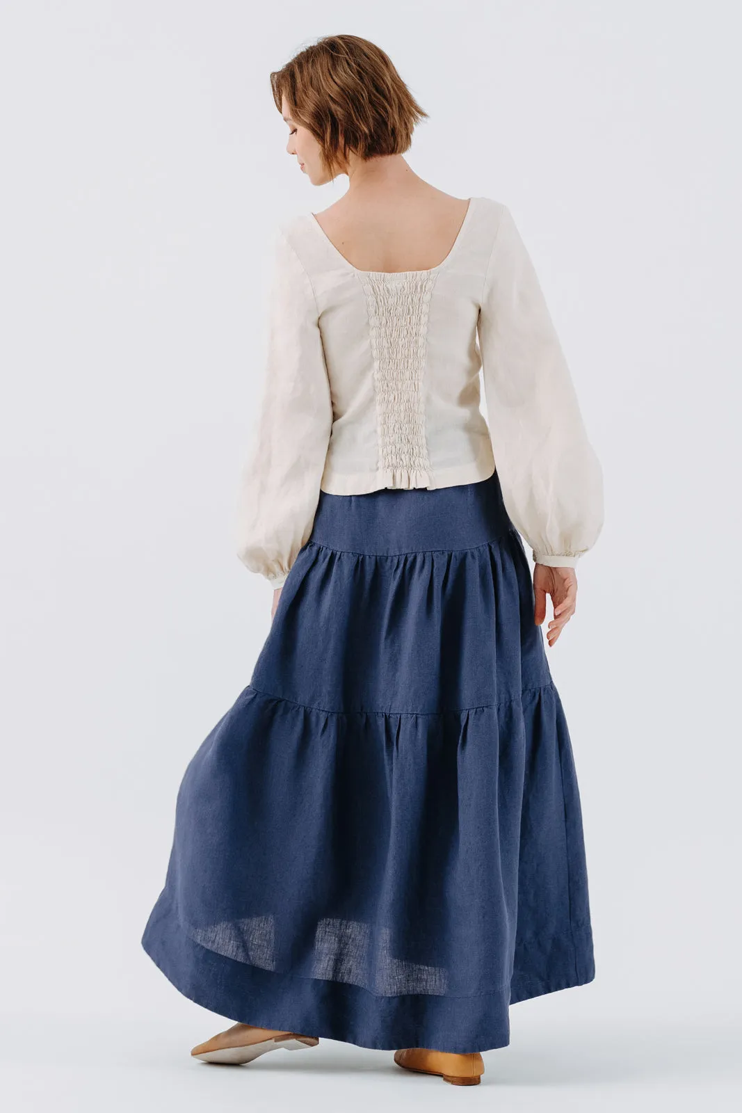 Tiered Skirt, Moonlight Blue sold by Son de Flor product image thumbnail 2