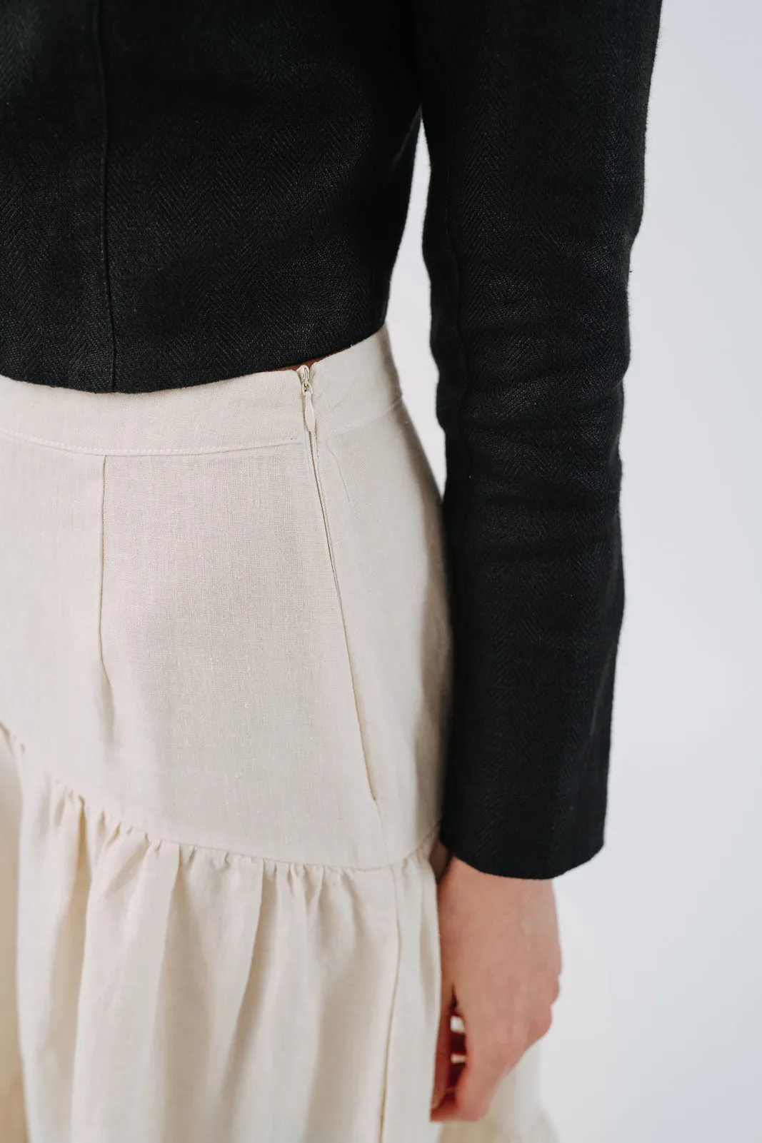 Tiered Skirt, Hemp, Milky White sold by Son de Flor product image thumbnail 2