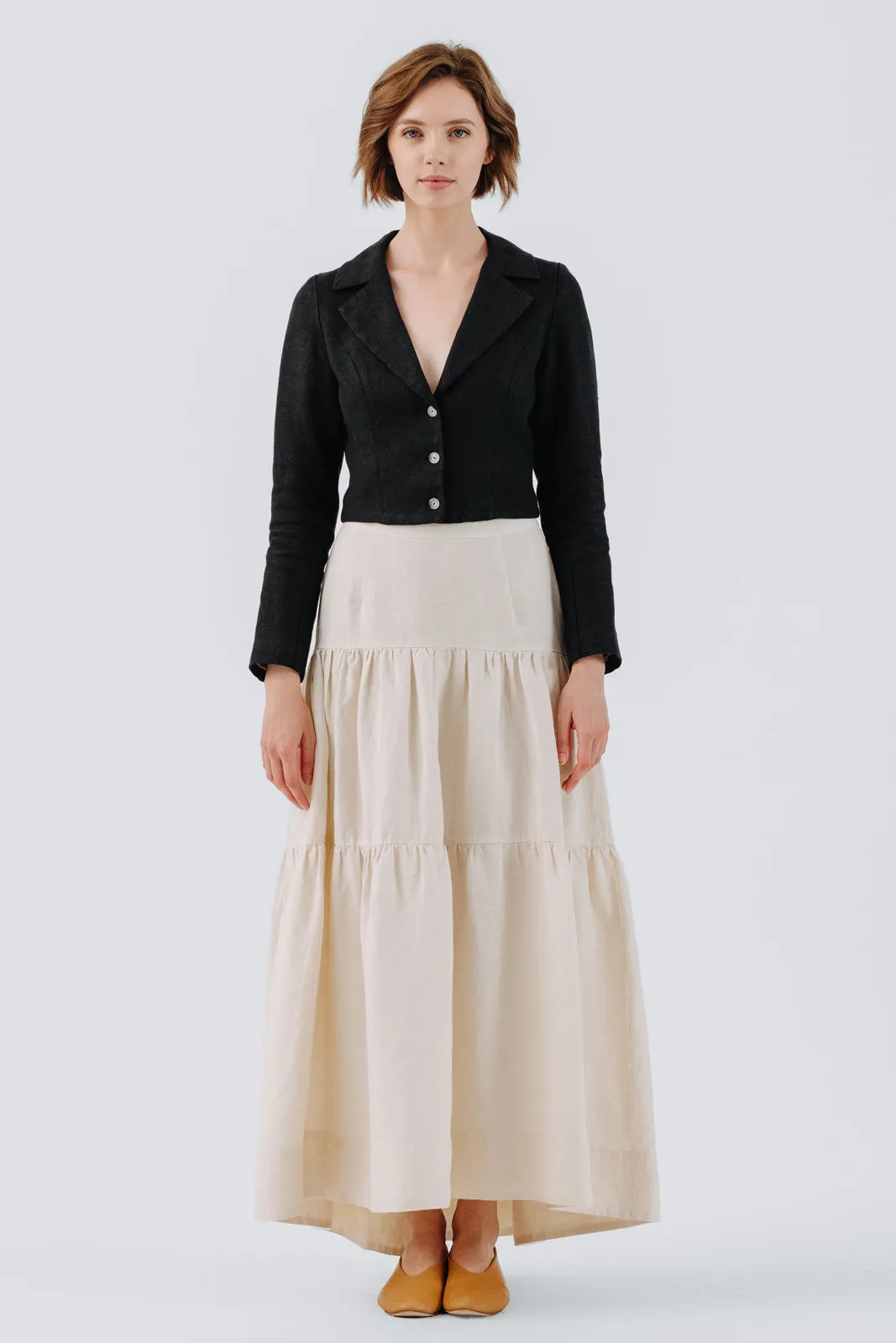 Tiered Skirt, Hemp, Milky White sold by Son de Flor product image thumbnail 4