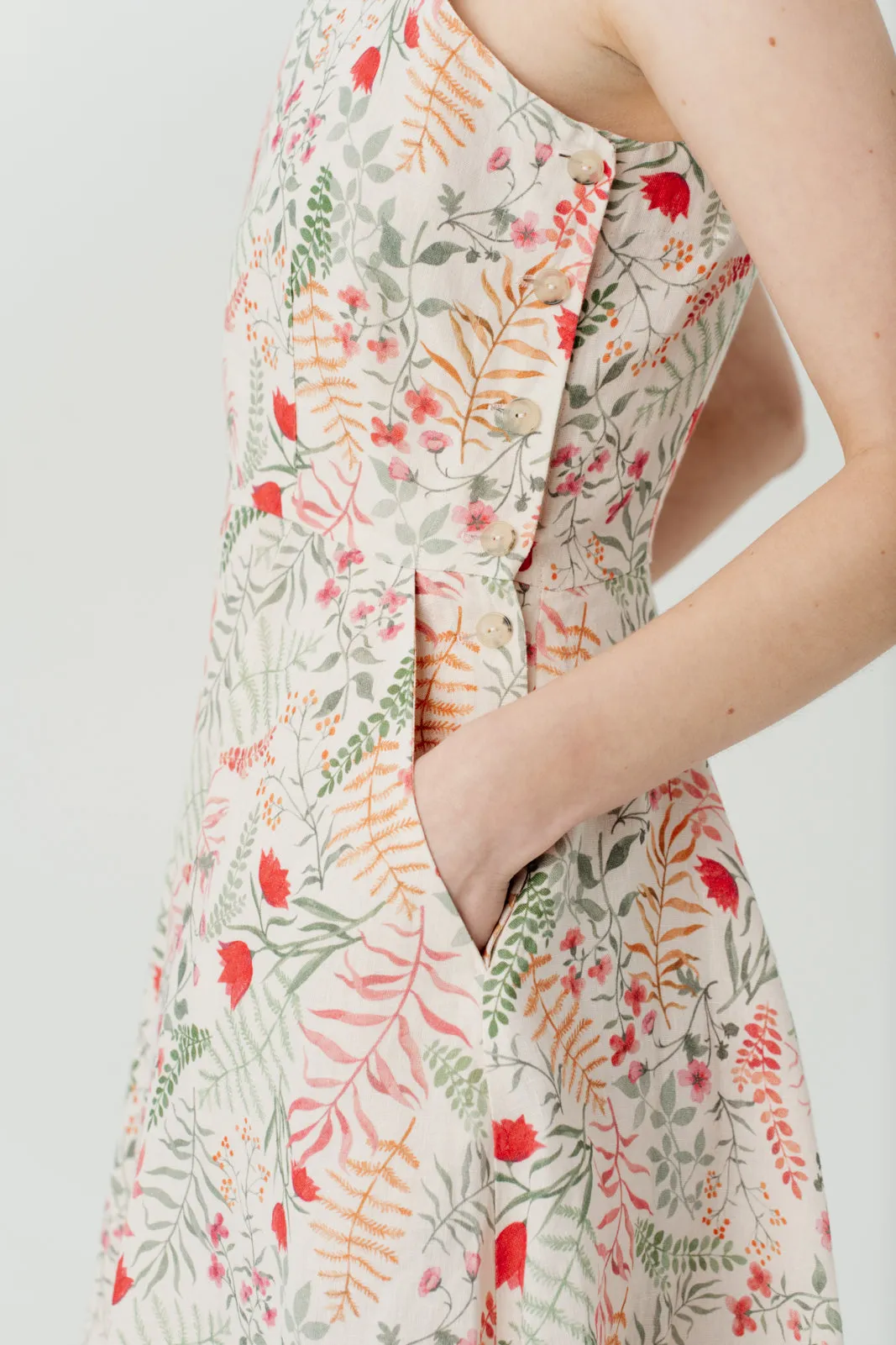 Pinafore Dress, Sleeveless, Whimsical Garden sold by Son de Flor product image thumbnail 4