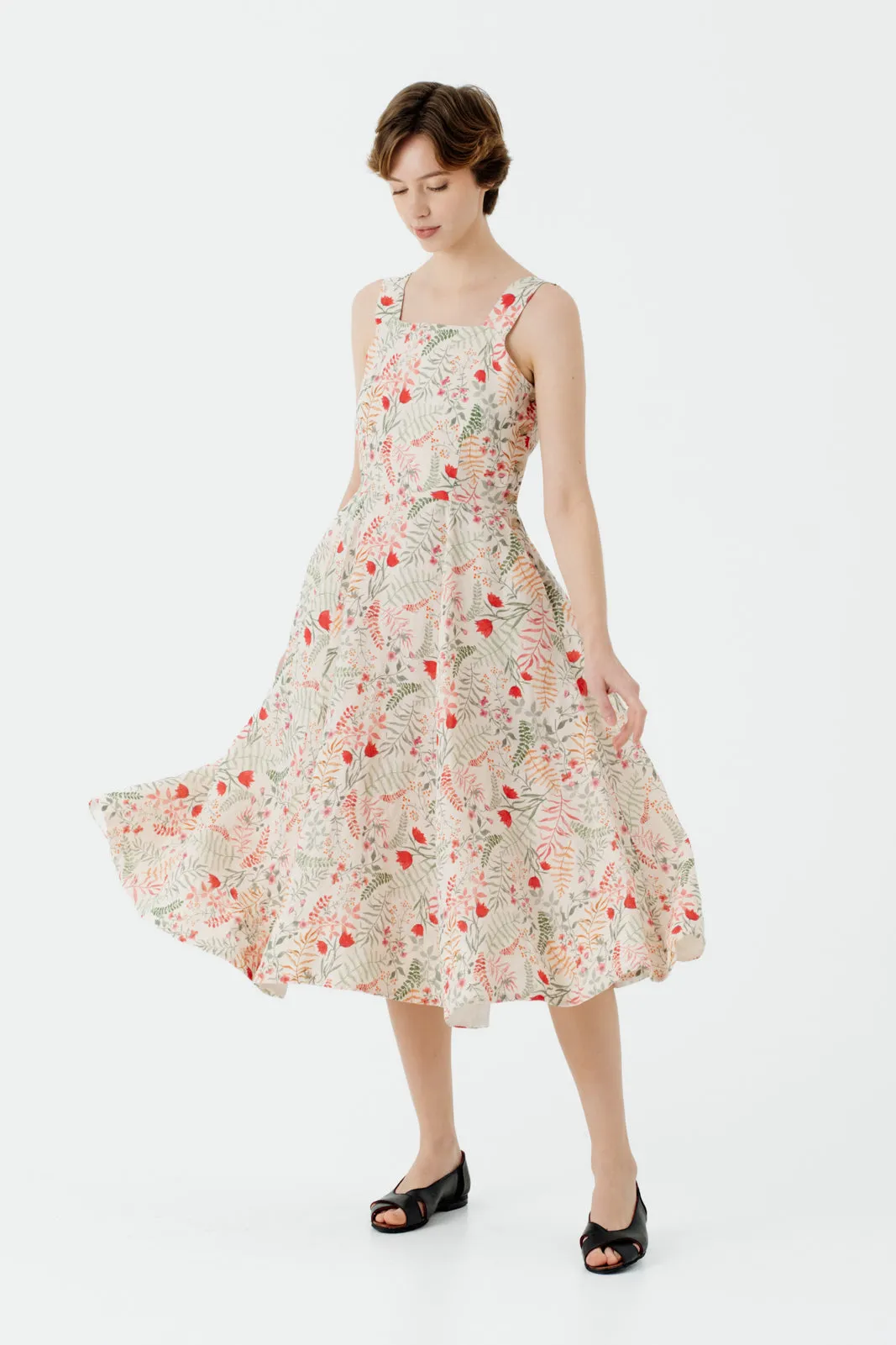 Pinafore Dress, Sleeveless, Whimsical Garden sold by Son de Flor product image thumbnail 2